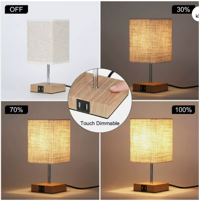 LED-skrivbordslampa från Bedside Lamps - beröringskänslig dimbar bordslampa med USB- och Type C-port, snabbladdning, ögonskydd - idealisk läslampa för studenter och långvariga läsare