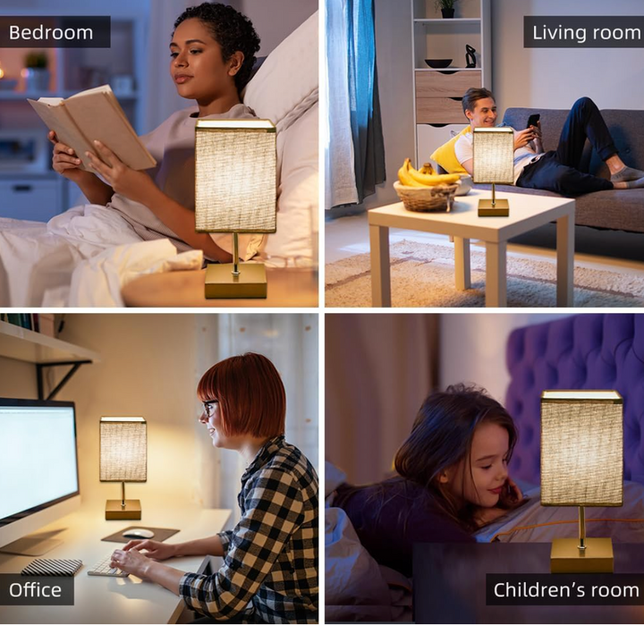 LED-skrivbordslampa från Bedside Lamps - beröringskänslig dimbar bordslampa med USB- och Type C-port, snabbladdning, ögonskydd - idealisk läslampa för studenter och långvariga läsare