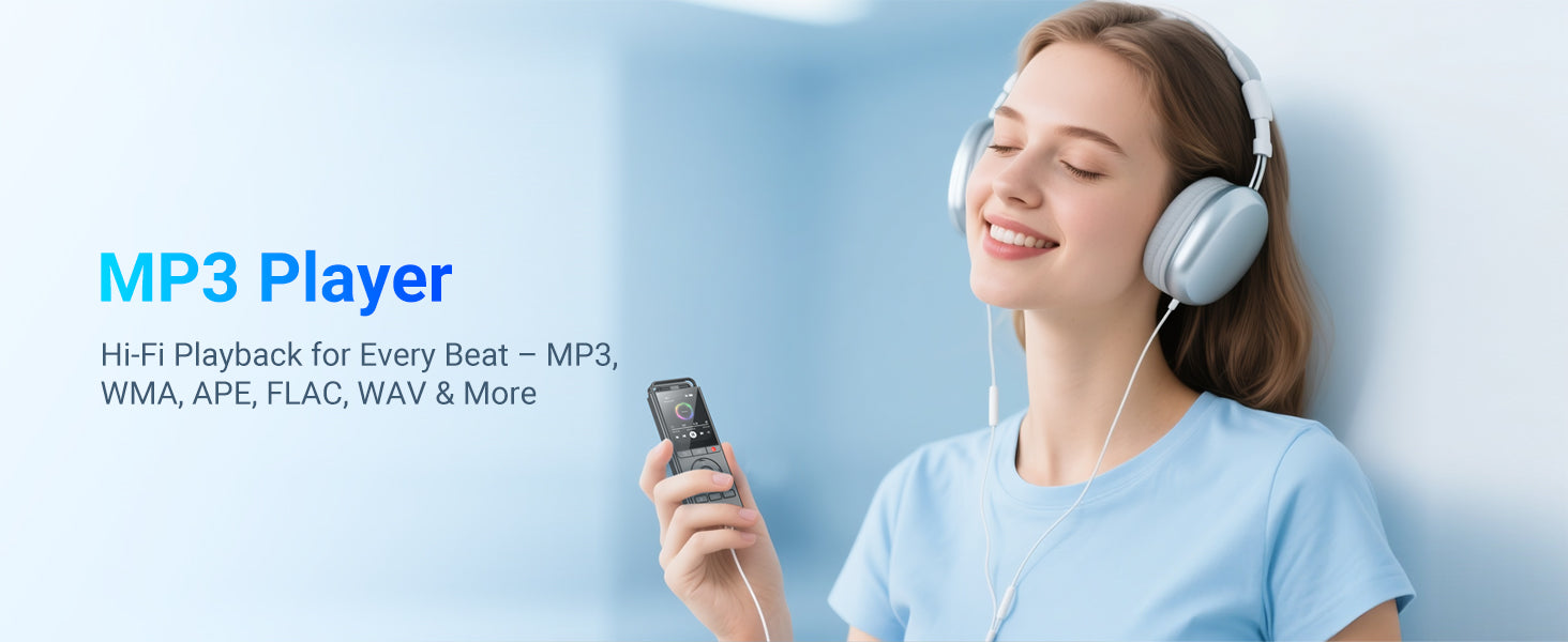 144GB Digital Voice Recorder — Voice-Activated for Lectures, Meetings & Interviews