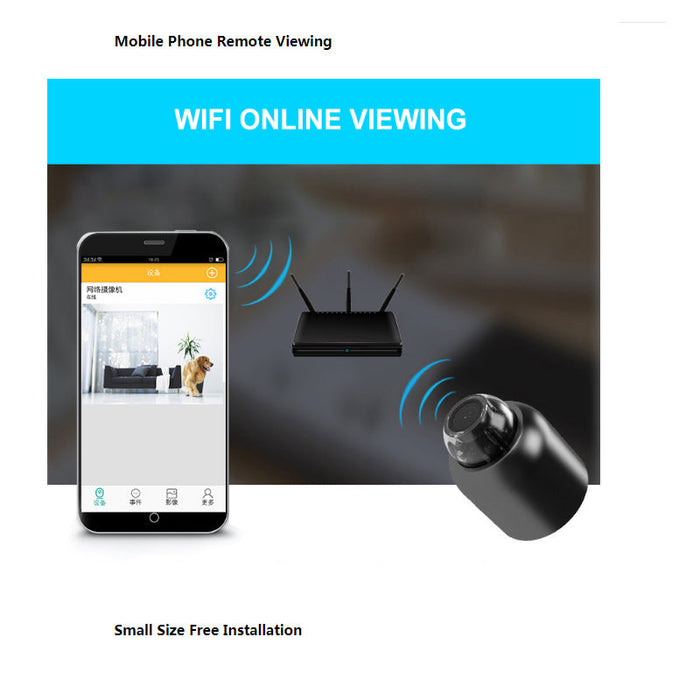 Mini Wifi Camera 1080P - Wireless Surveillance Security with Night Vision, Motion Detection, 160 Degree Audio Recording, Google Play Compatible - Perfect for Baby Monitoring & IP Cam Needs