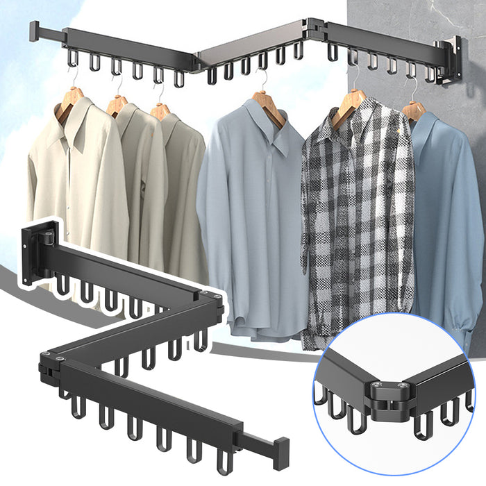 Retractable Wall-Mounted Folding Clothes Hanger — Aluminium, Indoor & Outdoor