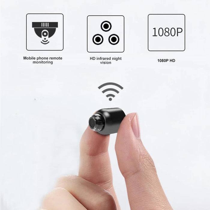 Mini Wifi Camera 1080P - Wireless Surveillance Security with Night Vision, Motion Detection, 160 Degree Audio Recording, Google Play Compatible - Perfect for Baby Monitoring & IP Cam Needs