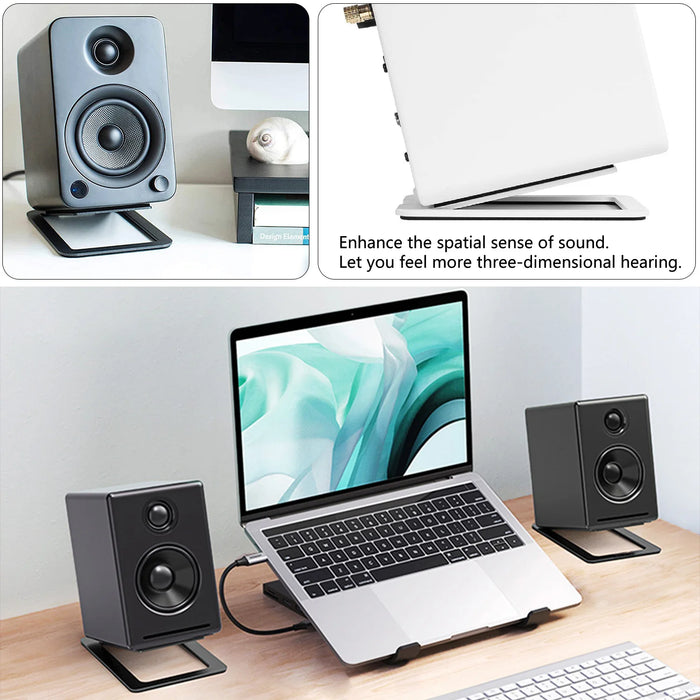 Carbon Steel Tabletop Speaker Base — Shock-Absorbing Stand