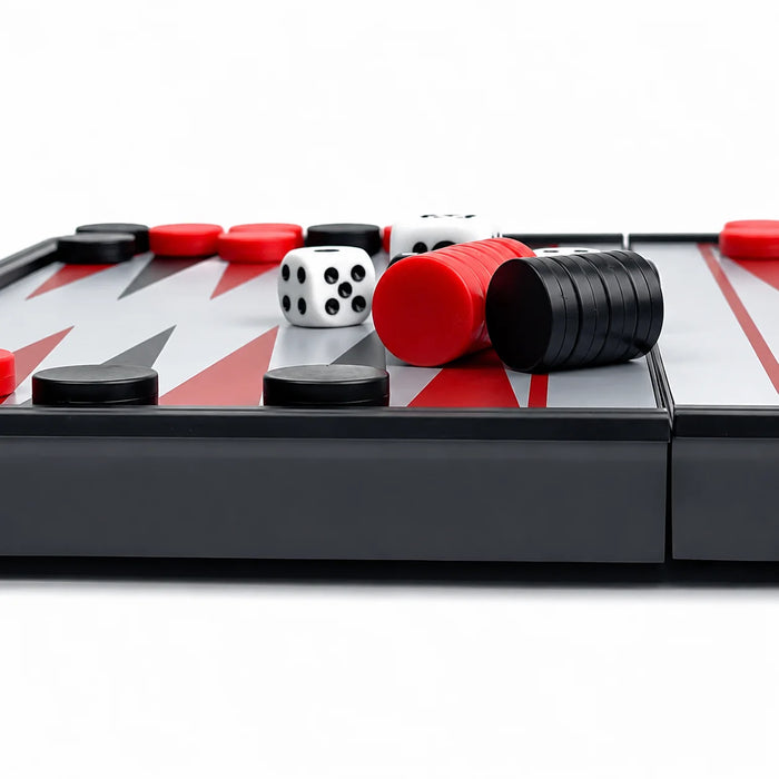 25×25cm Folding Magnetic Backgammon Board – Portable Travel Game
