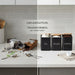 3-Piece Square Kitchen Canisters with Bamboo Lids for Coffee, Tea & Sugar