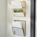 Wall-Mounted Iron File Holder — Magazine & Mail Organiser (Gold or Black)