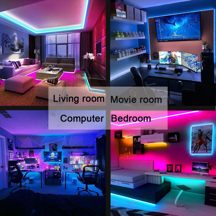 LED Strip Light 5050 SMD 5V Modell - Tape Bluetooth USB Flexibel Lampa Band med Klisterbaksida - Perfekt Belysningslösning för TV & Skrivbord