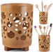 Bamboo Toothbrush Holder Cup – Ventilated Drainage Toothbrush Drainer, Biodegradable 10cm