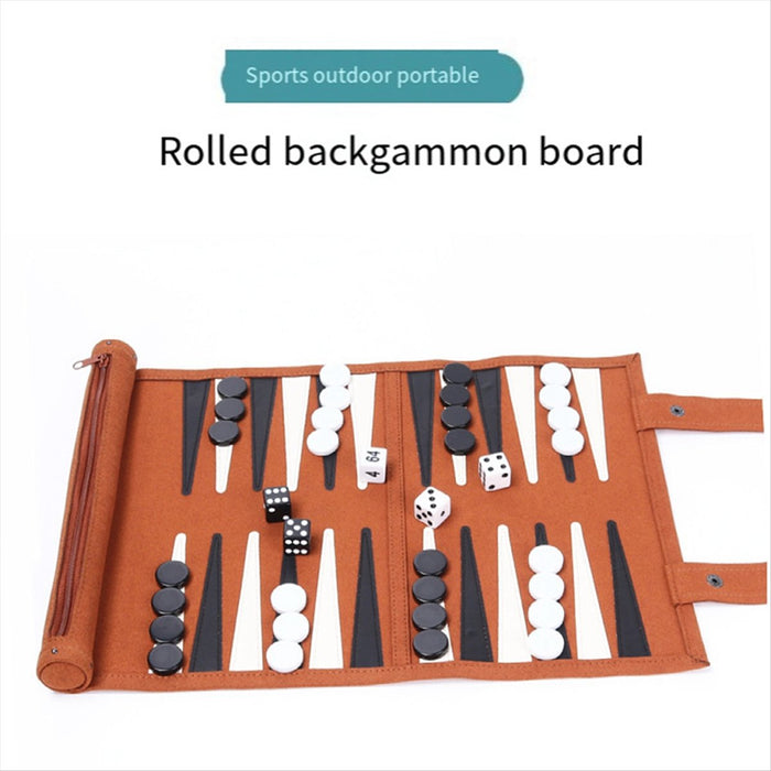 Portable Backgammon Set – Roll-Up Travel Board for Adults & Children