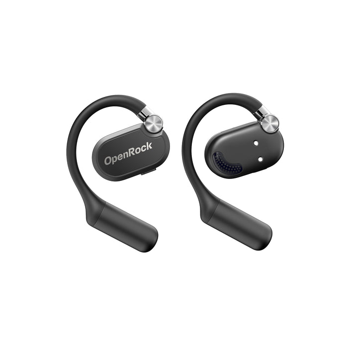 OneOdio OpenRock X - Open Ear True Wireless Headphones Sports Earbuds, Bluetooth 5.3, Strong Bass, 4-Mic ENC, Uppgraderade justerbara Silicon Earkrokar, 48 timmars speltid, Svettbeständig, Smart App, Kompatibel med iPhone & Android