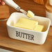 Ceramic Butter Dish with Bamboo Lid & Knife — Square Sealed Butter Box (350/500/650ml)