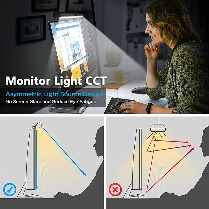 LED Monitor Light Bar — Eye-Care Stepless Dimming for Work & Gaming