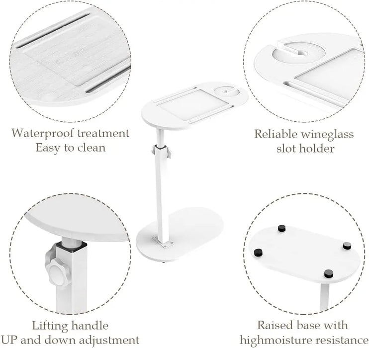 Bamboo Bathtub Side Tray – Height Adjustable Freestanding Bath Caddy