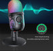 USB Gaming Condenser Microphone with Headphone Jack, LED & Noise Reduction