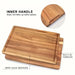 Beech & Walnut Wooden Cutting Board — Rectangle Chopping Block for Cheese & Meat