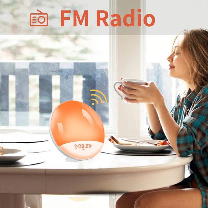 Wake-Up Light Alarm Clock with Sunrise/Sunset Simulation, Dual Alarms, FM Radio & Natural Sounds