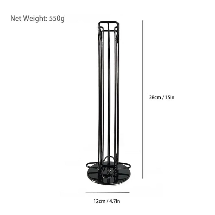 Rotating Metal Coffee Pod Holder — Plated Rack for Nespresso Capsules (Black, Silver, Gold)