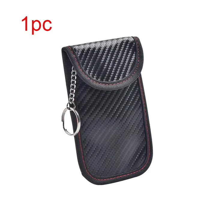 Keyless Car Key Faraday Pouch — RFID Signal Blocking Fob Case (Carbon Fibre)