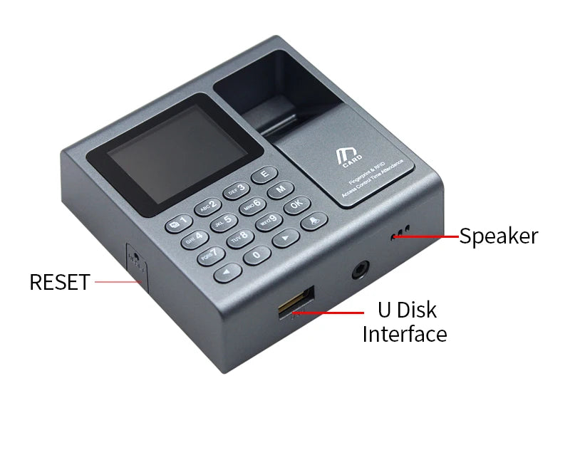 Fingerprint & RFID Access Control Time Recorder — 1000 Users, USB Attendance
