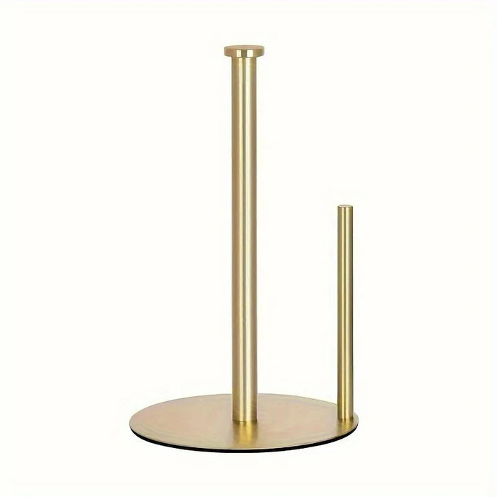 Stainless Steel Paper Towel Holder with Weighted Base — Heavy-Duty Countertop Dispenser