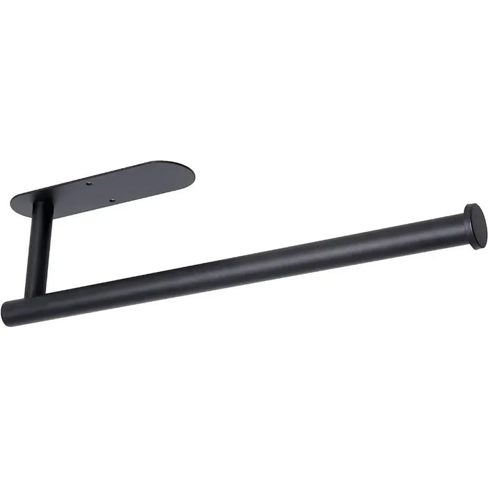Adhesive Paper Towel & Toilet Roll Holder — ABS Plastic, 33cm, Black (Pack of 2)