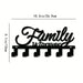 Black Iron 'Family' Wall Key Holder — Wall-Mounted Hook & Hat Rack