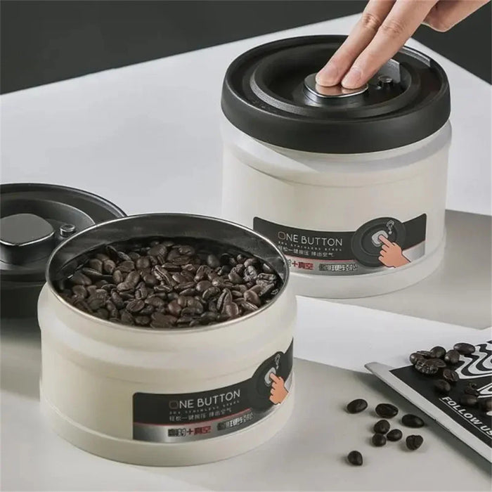 Stainless Steel Vacuum Coffee Canister – Airtight Storage for Beans, Tea & Grains