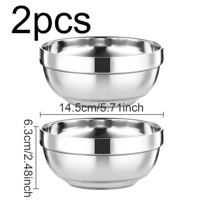 14.5cm Stainless Steel Bowl – Durable, Stackable for Mixing, Pickling, Salad & Fruit
