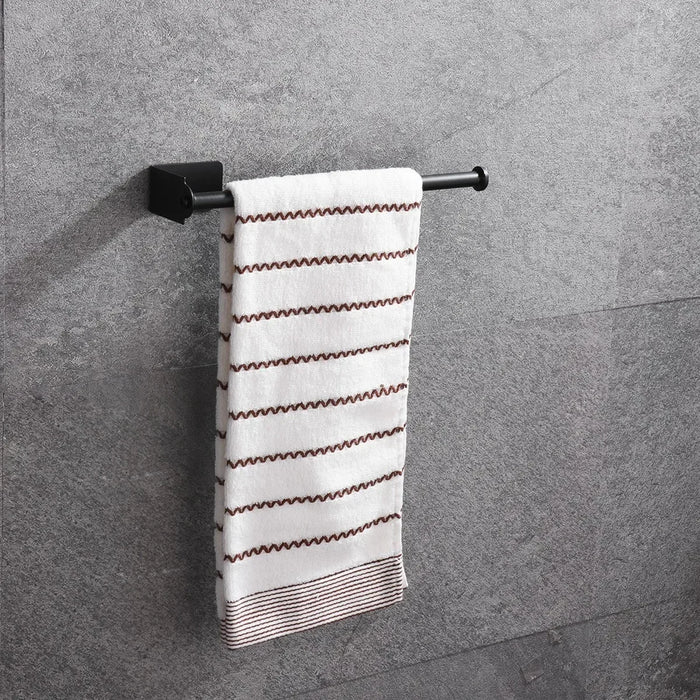 Adhesive Stainless Steel Paper Towel & Toilet Roll Holder — Black or Silver (S/M/L)