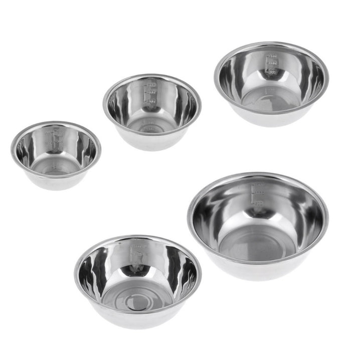 5‑Piece Stainless Steel Mixing Bowl Set — Nesting, Non‑Slip
