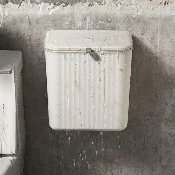 Space-Saving Wall-Mounted Kitchen Bin — Durable Plastic, White or Yellow