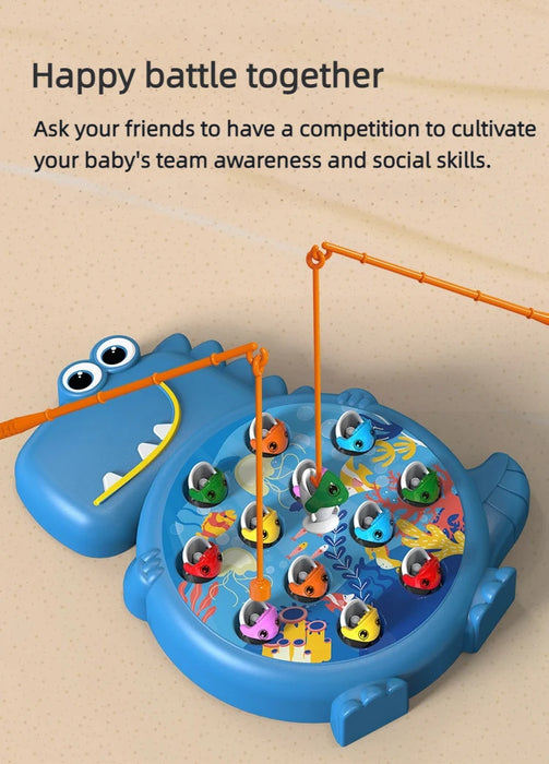 Dinosaur Magnetic Fishing Game — Montessori Rod Toy for 3–6 Years