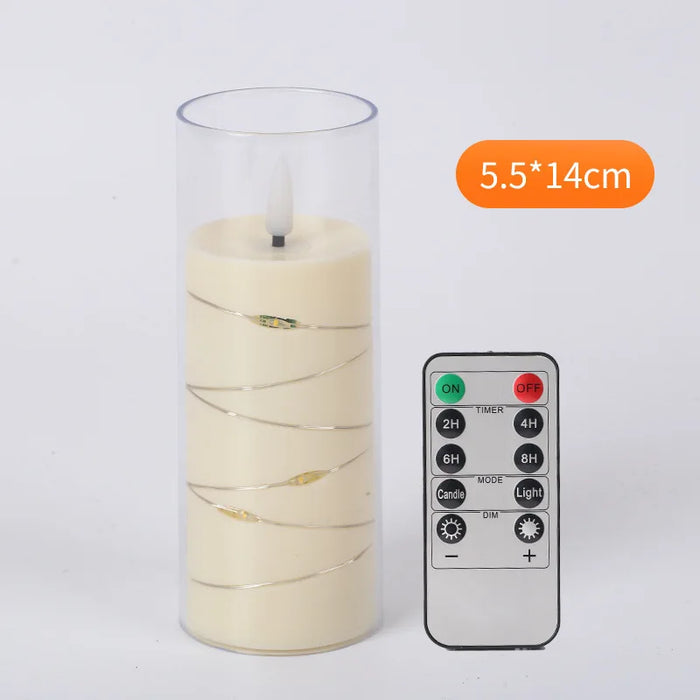 Outdoor Flameless LED Pillar Candles with Remote & Timer — Yellow Flicker, Battery-Operated (3/4pc)