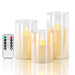 Set of 3 LED Flameless Candles with Remote Control — Flickering Décor Lights for Weddings & Parties