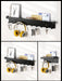 Wall-Mounted Key Organiser with Tray and Hooks – No-Drill or Drill Fixing