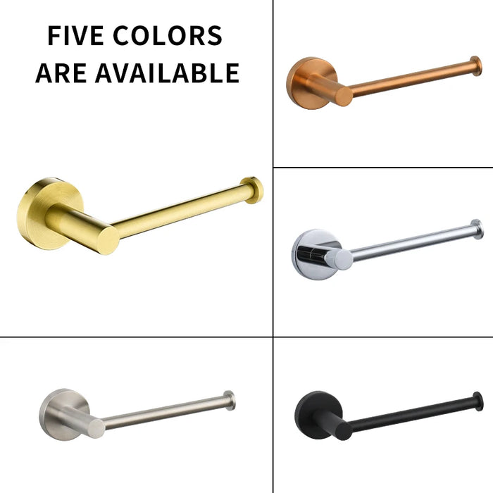 SUS304 Stainless Steel Wall-Mount Toilet Roll Holder — Multiple Finishes