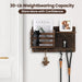 Rustic Wall-Mounted Mail Organiser with Key Hooks & Floating Shelf