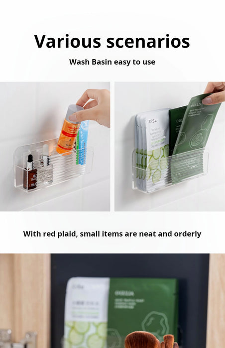 Slim Wall-Mounted Clear Storage Box — Cabinet & Medicine-Cabinet Organiser