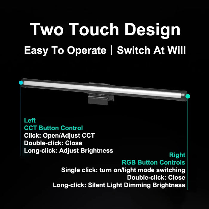 CCT USB Monitor Light Bar — Eye‑Care Screen Lamp for Desk & Study (30cm CCT or 44cm CCT‑RGB)