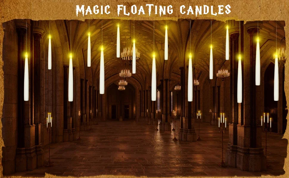 10/12 LED Floating Flameless Candles with Magic Wand Remote