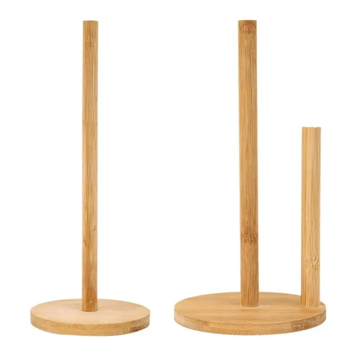 Bamboo Paper Towel Holder – Vertical Anti-Skid Tissue Stand for Kitchen & Home