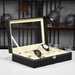 PU Leather Watch Display Box — 10 or 12-Slot Glass-Top Case