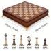 38cm (15in) Wooden Desktop Chess Set with Storage Drawer and 2 Extra Queens