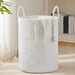 Large Tall Woven Storage Basket – Foldable Cotton Rope Laundry Hamper