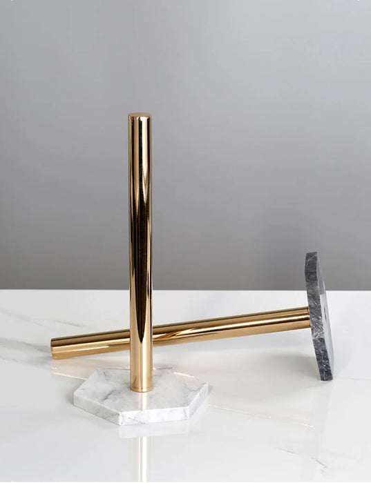 Marble Desktop Tissue Rack – Metal Paper Holder & Storage Shelf