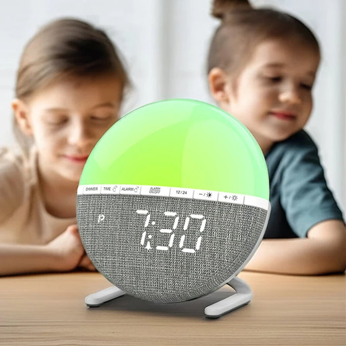 Wake-up Light Sunrise Alarm Clock — Colour Mood Lamp with Natural Sounds