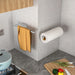 Stainless Steel Paper Towel & Toilet Roll Holder — Adhesive or Screw-Fix