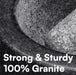 Premium Solid Granite Mortar & Pestle 16cm — Non‑Slip Stone Grinder
