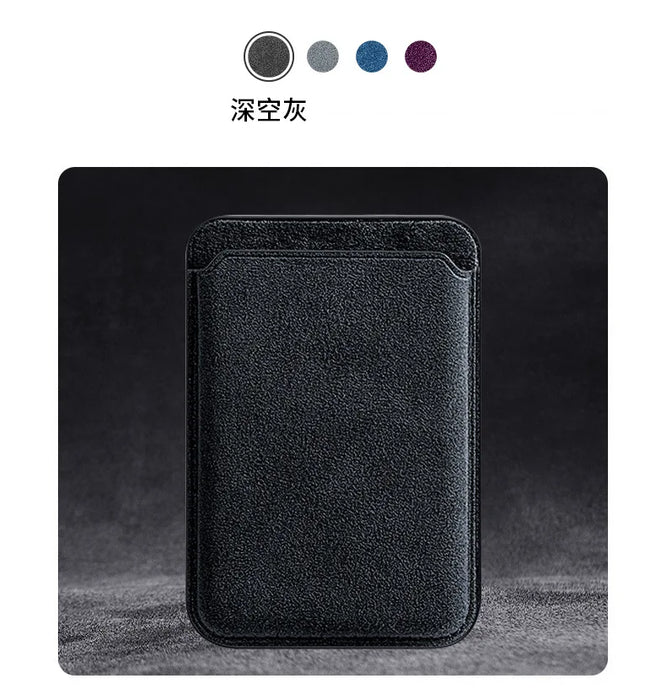 Real Italian Alcantara MagSafe Wallet Case for iPhone 12–16 (Built-in Card Holder)