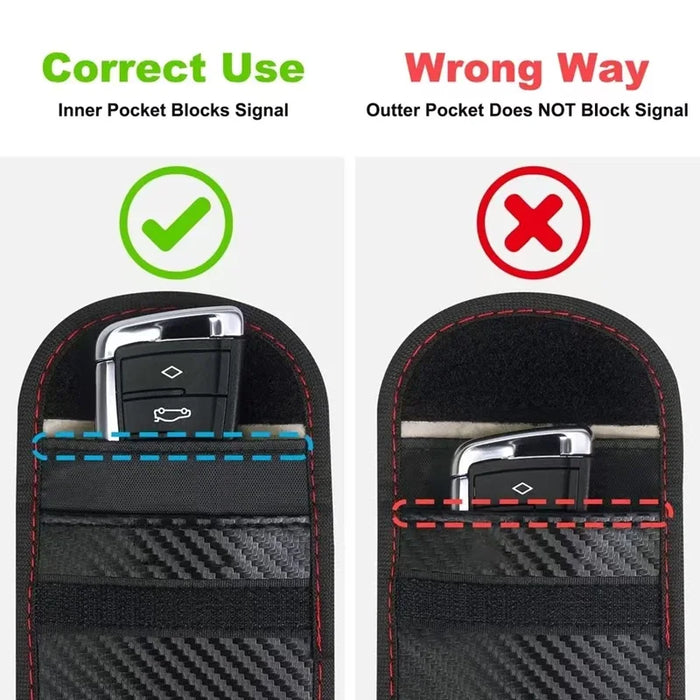 Key Signal Shielding Pouch — Faraday Case for Keyless Car Fobs